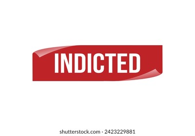 Red banner Indicted on white background.