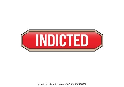 Red banner Indicted on white background.