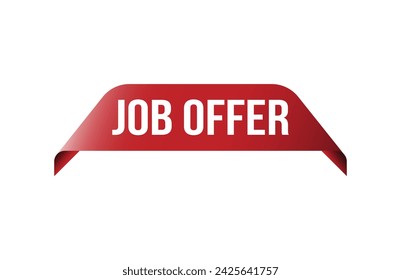 Oferta de trabajo de banner rojo sobre fondo blanco.