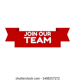 red banner join our team - label,sticker,tag 