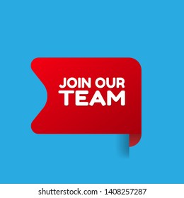 red banner join our team - label,sticker,tag 