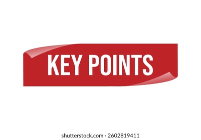 Red banner key points isolated on white background.
