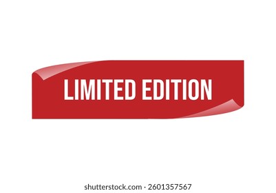 Red banner limited edition isolated on white background.