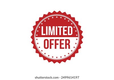 Red banner limited offer isolated on white background.