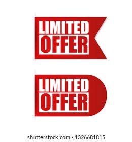 Red banner limited offer vector