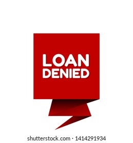 red banner - loan denied - label,sticker,tag