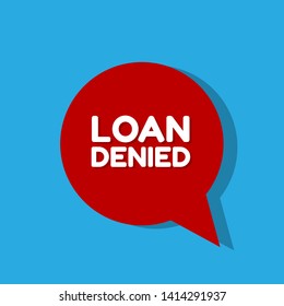 red banner - loan denied - label,sticker,tag