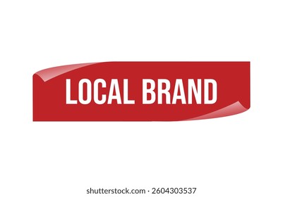 Red banner LOCAL BRAND isolated on white background.
