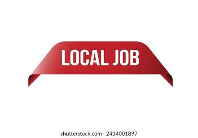 Red banner Local Job on white background.