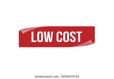 Red banner low cost on white background.