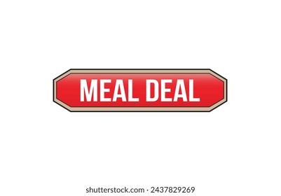 Red banner Meal deal on white background.