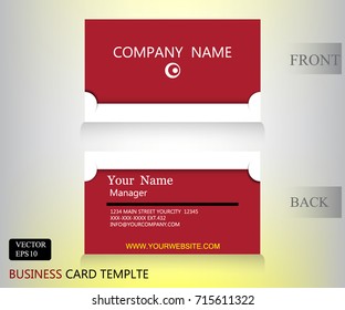 red banner name card template design