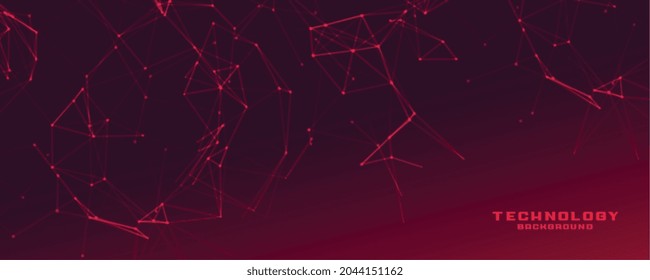 red banner with network wire mesh