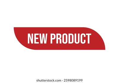 Red banner new product isolated on white background.