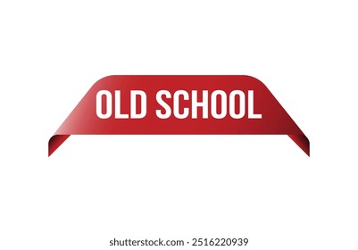 Red banner old school isolated on white background.