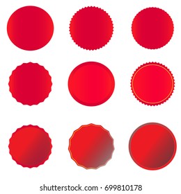 red banner on white background. red price tags, labels, stickers and ribbons. 
