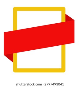 Red banner on yellow frame, nobody
