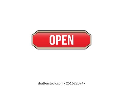 Red banner open isolated on white background.