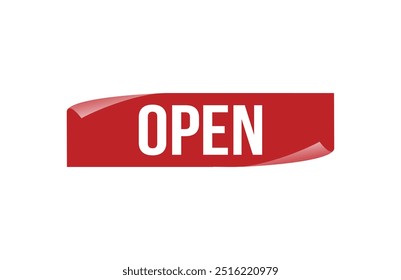 Red banner open isolated on white background.