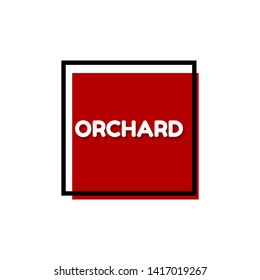 red banner - orchard - label,sticker,tag