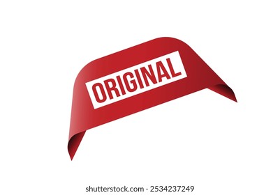 Red banner original isolated on white background.