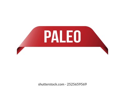 Red banner paleo isolated on white background.