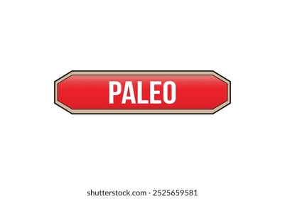 Red banner paleo isolated on white background.