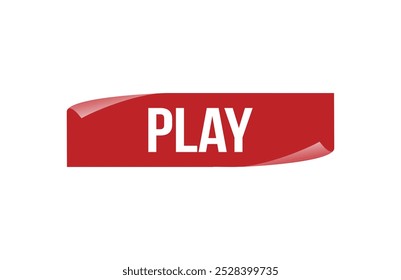 Red banner play isolated on white background.