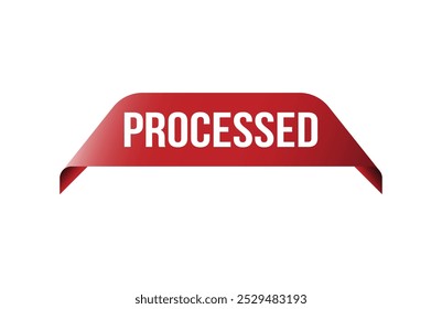 Red banner processed isolated on white background.