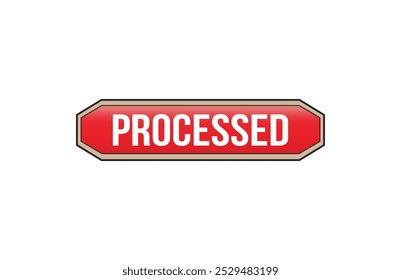 Red banner processed isolated on white background.
