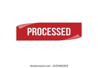 Red banner processed isolated on white background.