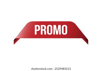 Red banner promo isolated on white background.