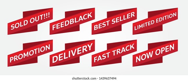 red banner promotion tag design for marketing