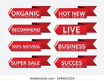 red banner promotion tag design for marketing