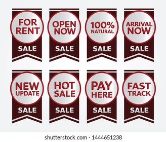 red banner promotion tag design for marketing