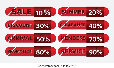 red banner promotion tag design for marketing