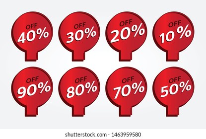 red banner promotion tag design for marketing