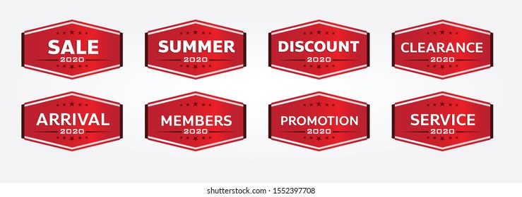 red banner promotion tag design for marketing on set