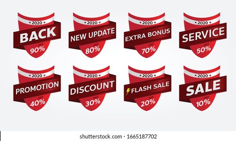 red banner promotion tag design for marketing	