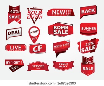 red banner promotion tag design for black friday marketing 
