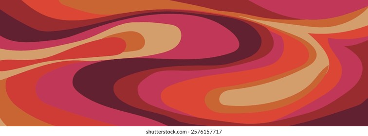 Red Banner Psychedelia Waves background