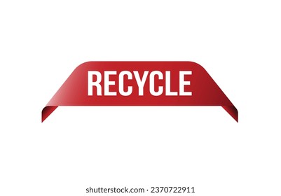 Roter Banner Wiederverwenden auf weißem Hintergrund.