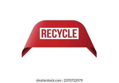 Banner rojo Reciclar sobre fondo blanco.