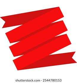 Red Banner Ribbon. Decorative for Presentation. Vector Illustration