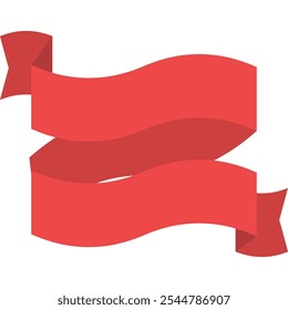 Red Banner Ribbon. Decorative for Presentation. Vector Illustration