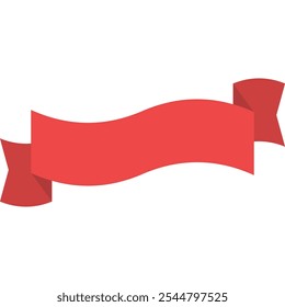 Rotes Banner-Band. Dekorativ für die Präsentation. Vektorgrafik
