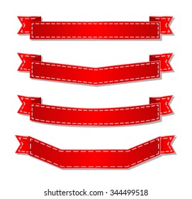 red banner ribbon set