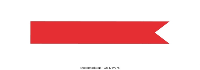 Red banner ribbon strip flat vector design for print and websites. Vector 10 eps.
