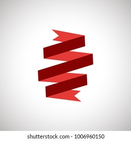 Red banner, ribbon vector icon