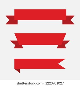 Red banner ribbons icon